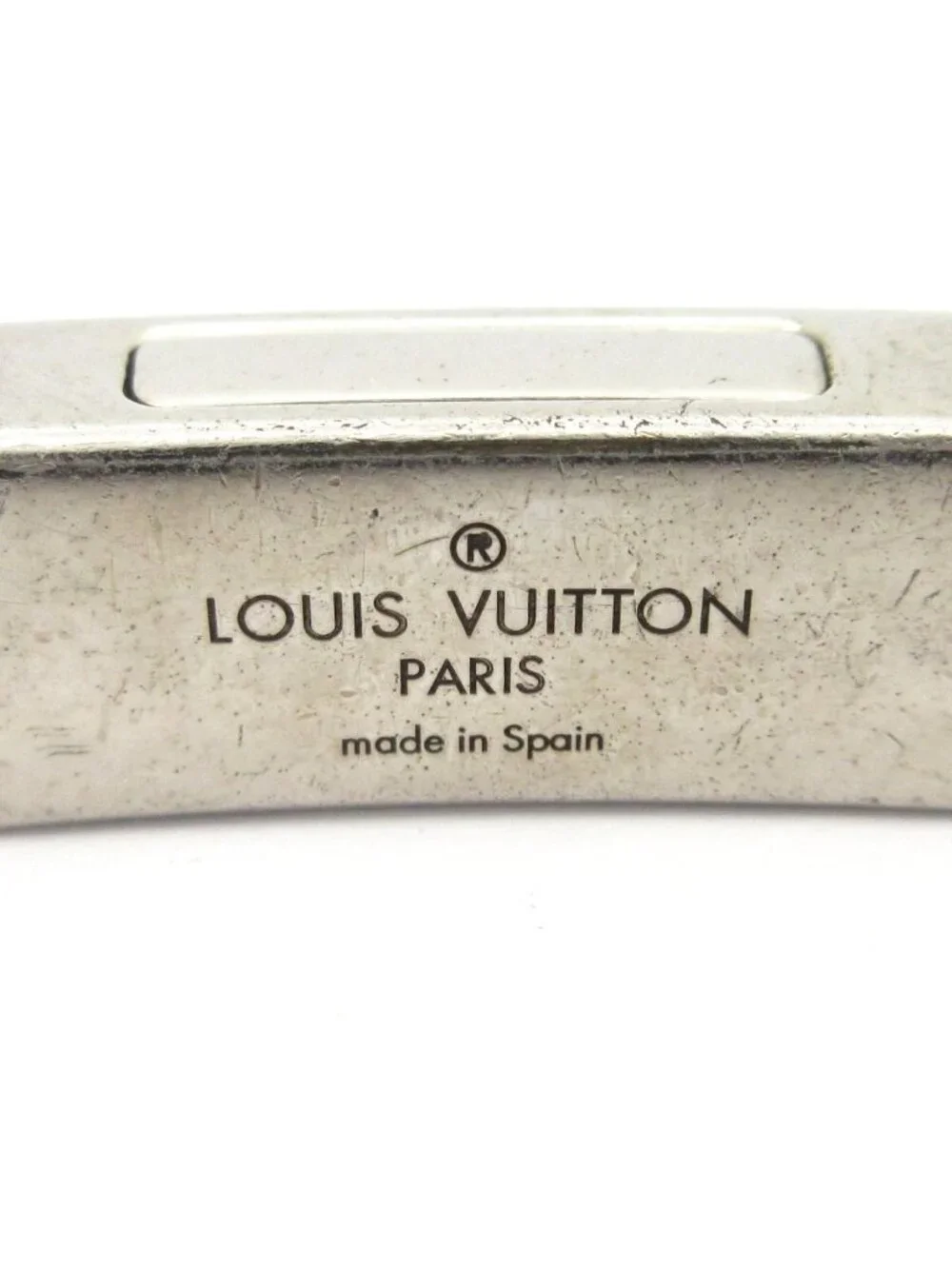 Louis Vuitton Bracelet Edge It Leather Navy Orange Silver